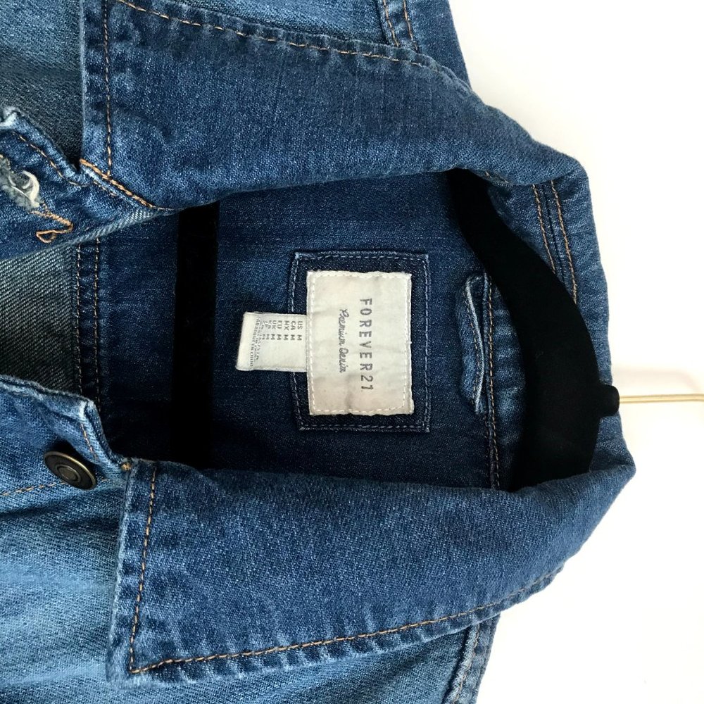 JEAN JACKET WITH KNIT SWEATER ARMS - Picture 5 of 8